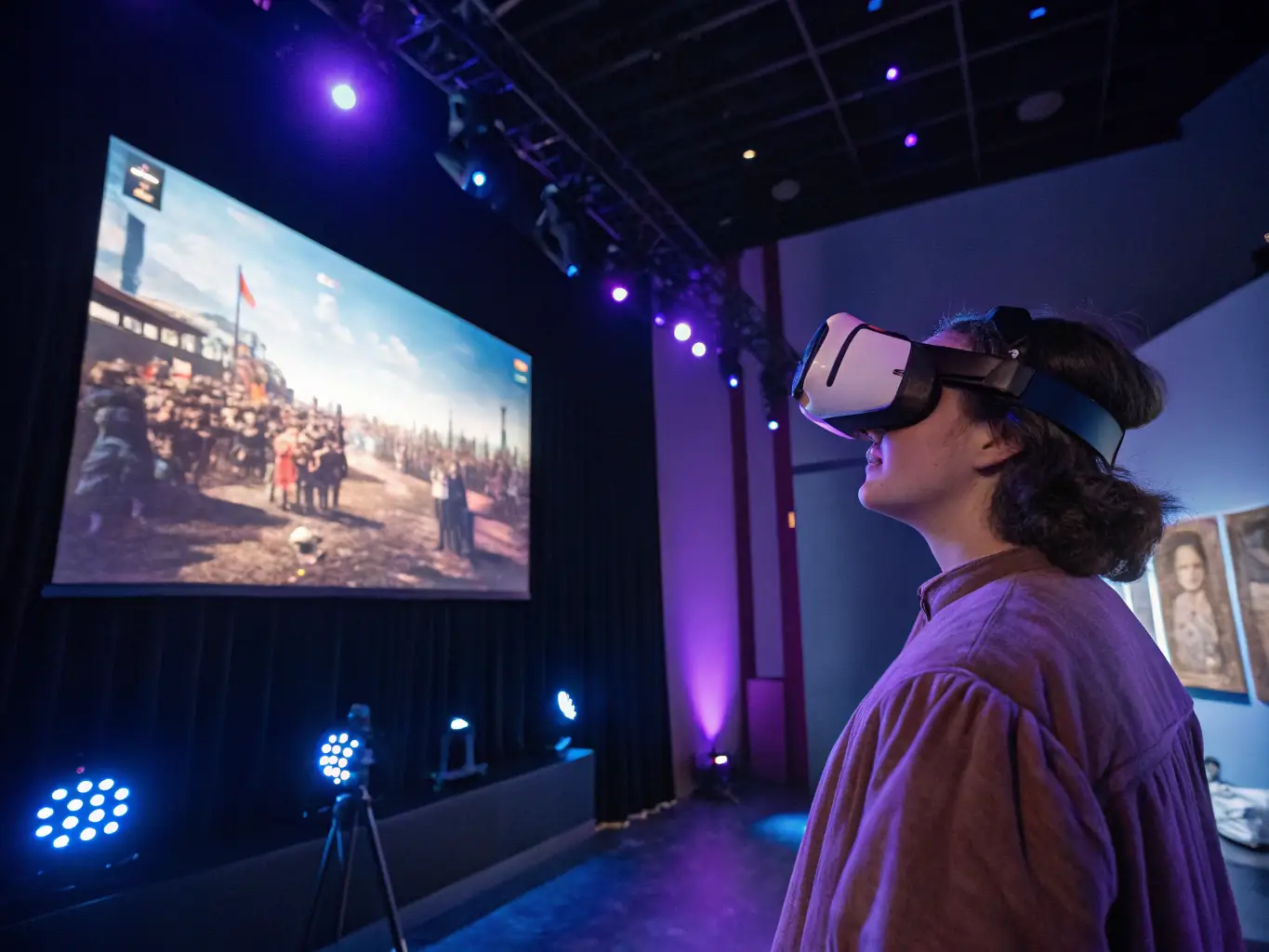 A high-definition image of a virtual reality simulation showcasing a futuristic city, with holographic interfaces and advanced data visualizations, representing the intersection of technology and governance.